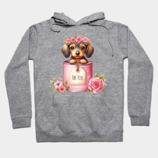 Valentine Dachshund Dog For You Hoodie